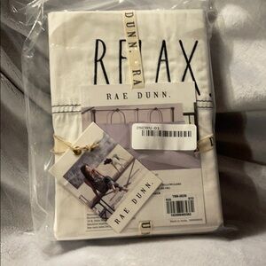 Rae Dunn Set of 2 Cotton Percale “Relax” P-Cases